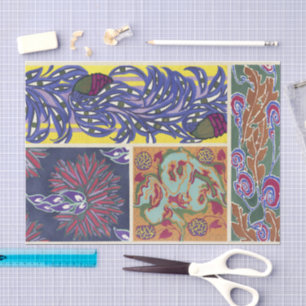 Papel De Seda Designs Florais Vintage Émile-Allain Séguy