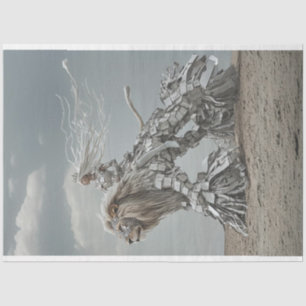 Papel De Seda Desliga o Leão Steampunk e a Senhora no Deserto