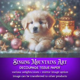 Papel De Seda Desligamento Adorável do Artesanato de Puppy de Na