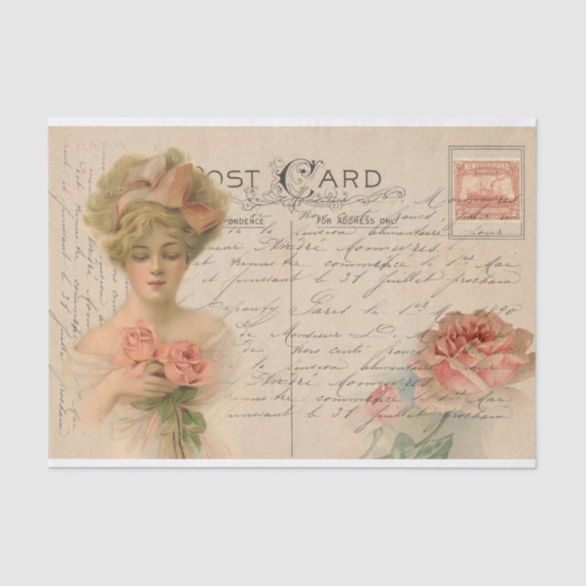 Papel De Seda Desligamento/Artesanatos de Lady Fashion, vitorian (Frente )