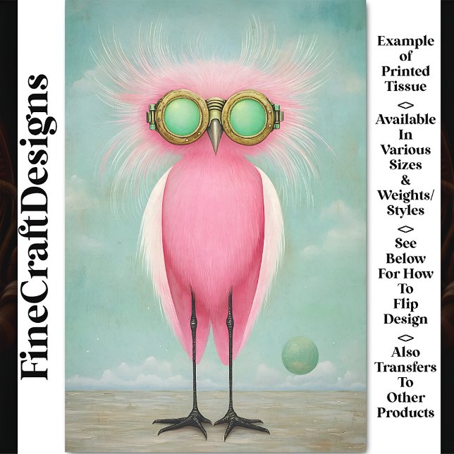 Papel De Seda Desligamento BS9, Pássaro Rosa Engraçado, de Perna (Criador carregado)