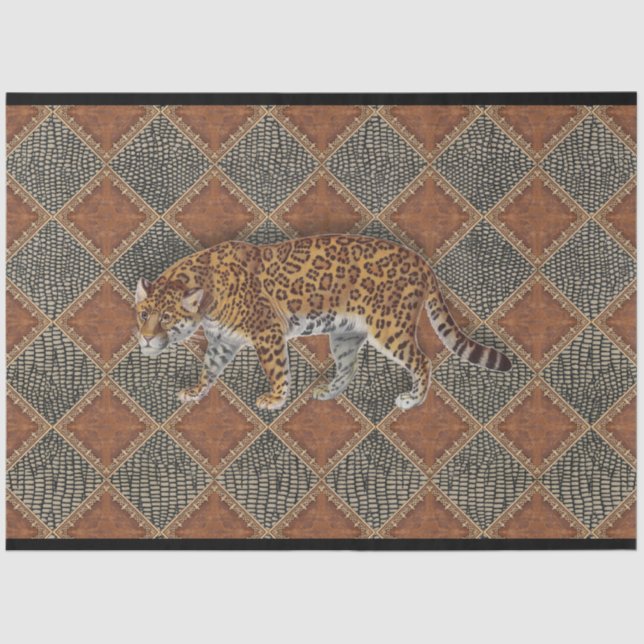 Papel De Seda Desligamento da Cobra de Couro de Impressão do Leo (Frente )