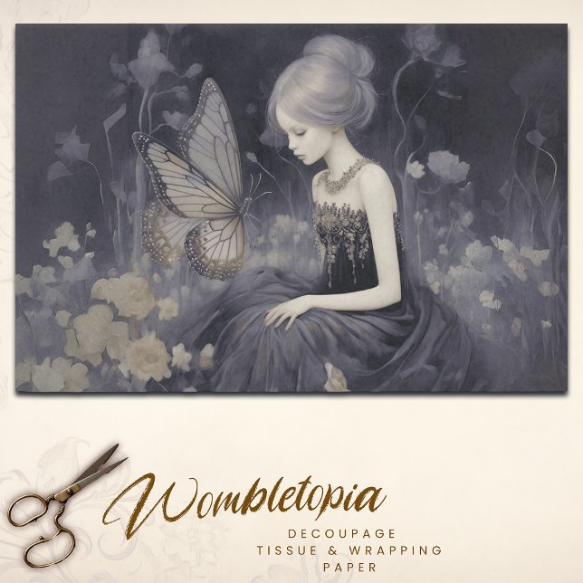 Papel De Seda Desligamento da fantasia monocromática da borbolet (Criador carregado)