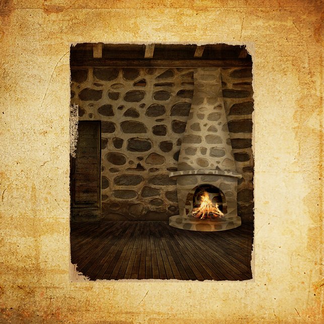 Papel De Seda Desligamento da Lareira de Vintage (Criador carregado)