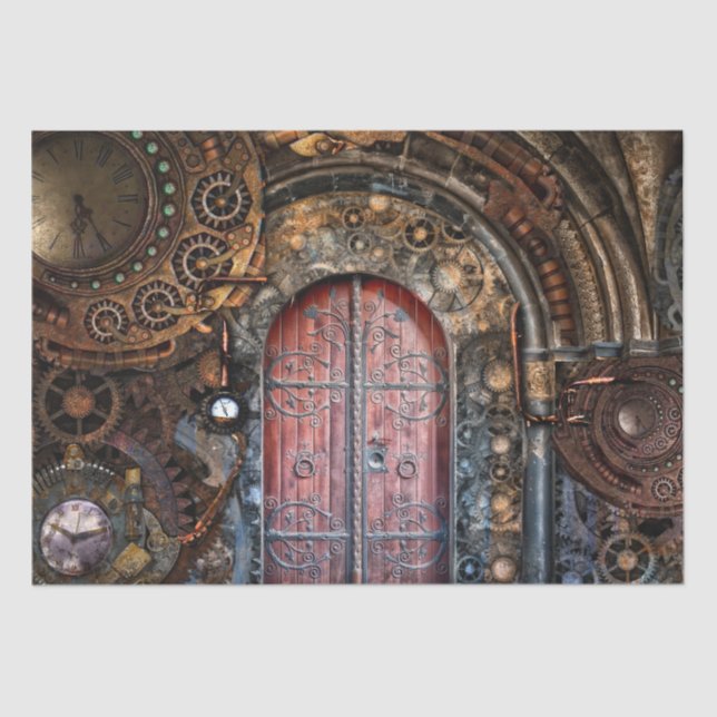 Papel De Seda Desligamento da porta das engrenagens do relógio d (Frente )