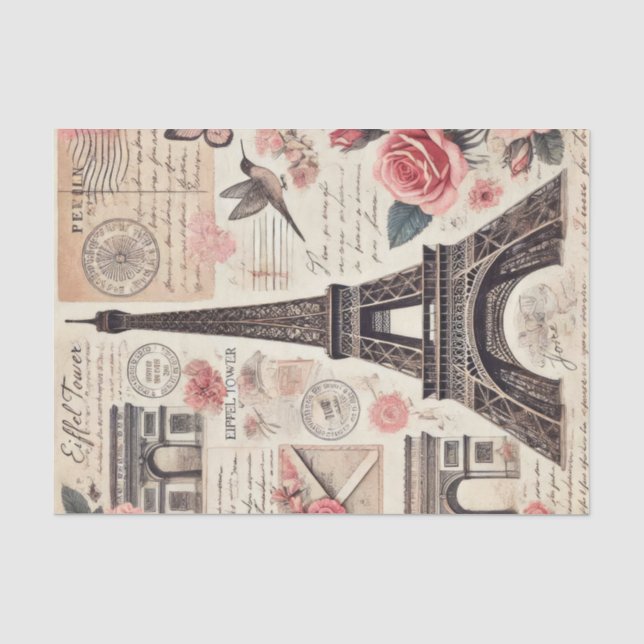 Papel De Seda Desligamento da Torre Eiffel do Chique francês Vin (Frente )