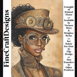 Papel De Seda Desligamento da Trendy Steampunk Dark Skin Woman A