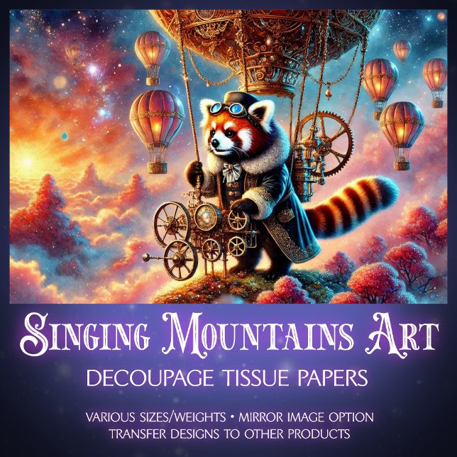 Papel De Seda Desligamento da Viagem de Panda Vermelha Victorian (Criador carregado)