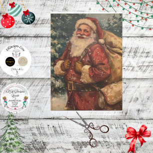 Papel De Seda Desligamento da Vintage Santa Clause