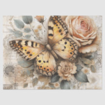 Desligamento da Vintagem da Borboleta Floral Russa