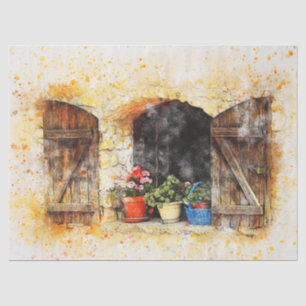 Papel De Seda Desligamento de Arte de Aquarela de Plantas