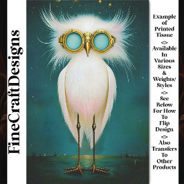 Papel De Seda Desligamento de Bird Brancas Brilhante Fantástico 