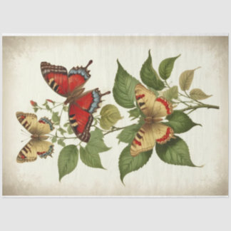 Papel De Seda Desligamento de Borboletas Primitivas Amarelas Ver