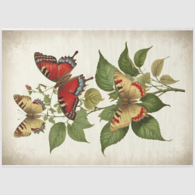 Papel De Seda Desligamento de Borboletas Primitivas Amarelas Ver (Frente )