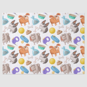 Papel De Seda Desligamento de Cães de Cartoon e Ossos