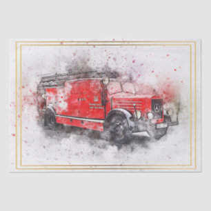 Papel De Seda Desligamento de Caminhões de Incêndio Vintage