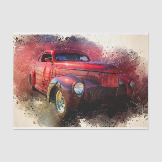 Papel De Seda Desligamento de Carros Clássicos Vintage (Frente )