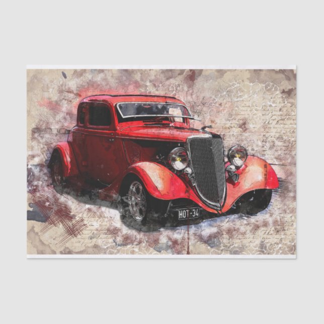Papel De Seda Desligamento de Carros Clássicos Vintage (Frente )