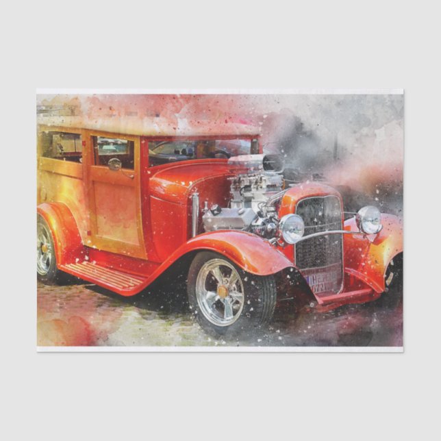 Papel De Seda Desligamento de Carros Clássicos Vintage (Frente )