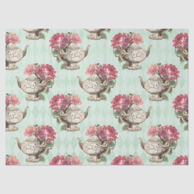 Papel De Seda Desligamento de chaleiras e Rosas (Frente )