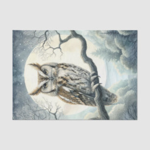 Papel De Seda Desligamento de Coruja de Imagem de Arte em Aquare