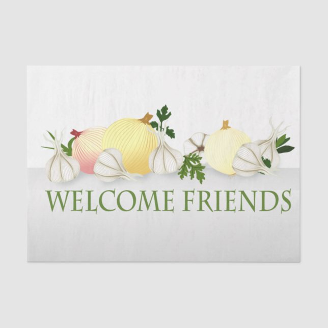 Papel De Seda Desligamento de cozinha de alho e cebolas (Frente )