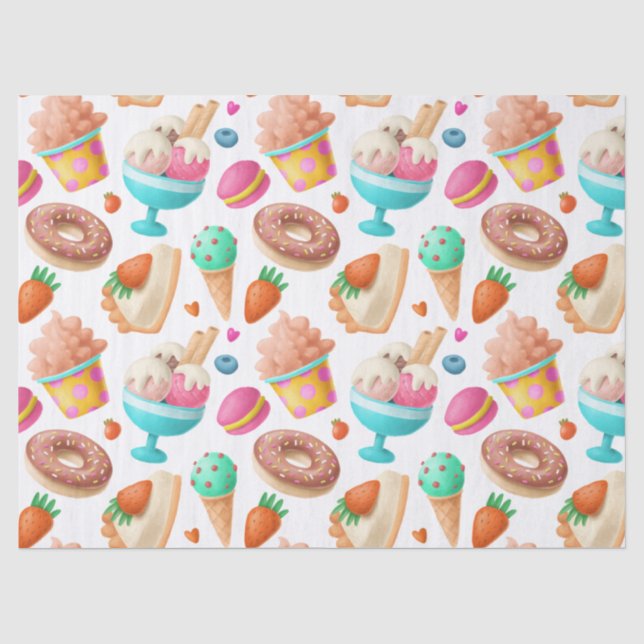 Papel De Seda Desligamento de Desserts de Cartoon Bonitos (Frente )