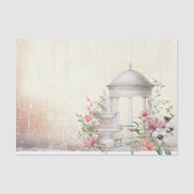 Papel De Seda Desligamento de floração do jardim (Frente )