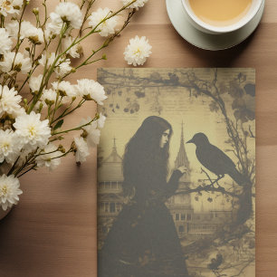 Papel De Seda Desligamento de Garota Gótica Vitoriana