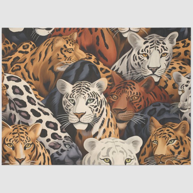Papel De Seda Desligamento de Gatos Selvagens Safari Selvagens S (Frente )