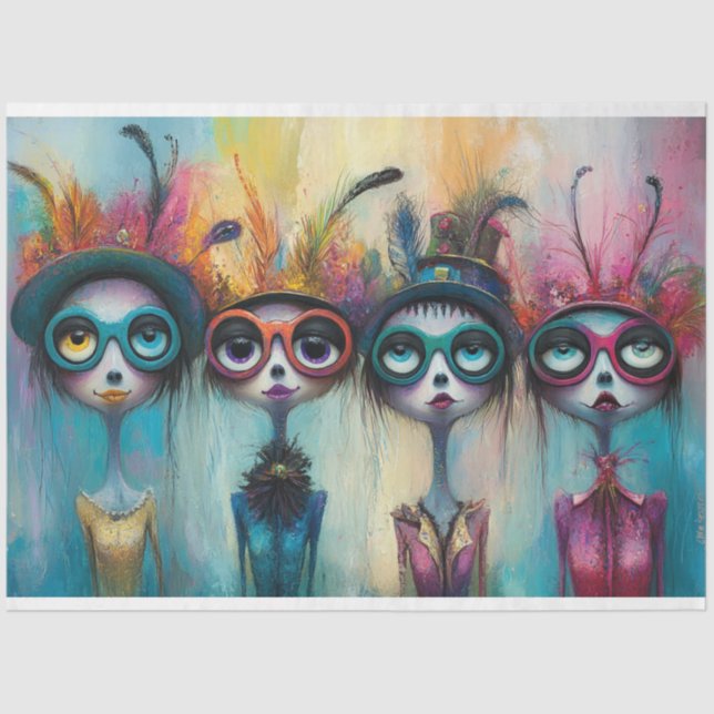 Papel De Seda Desligamento de Meias-Esposas Quarto-Damas (Frente )