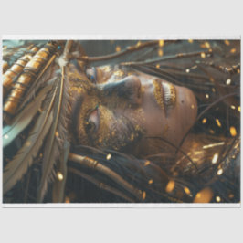 Papel De Seda Desligamento de Mulher Indiana Pintada pela Guerra