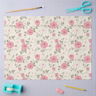 Papel De Seda Desligamento de Pastel Florais Rosa Rosa Rosa Rosa