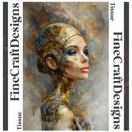 Papel De Seda Desligamento de pintura a óleo de mulher futurísti