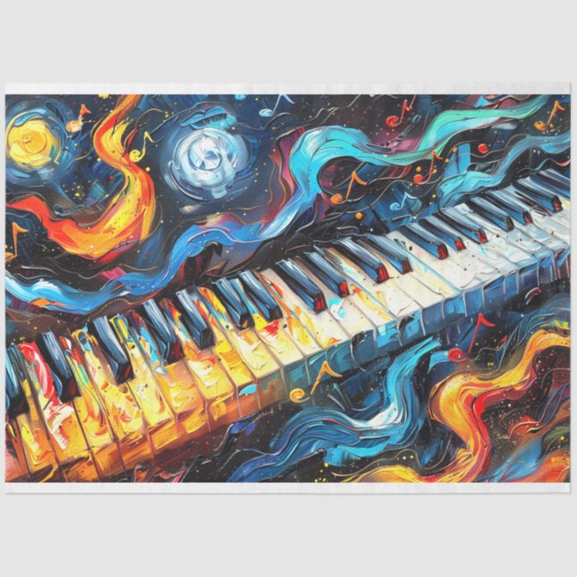 Papel De Seda Desligamento de Pintura de Piano de Espectro abstr (Frente )