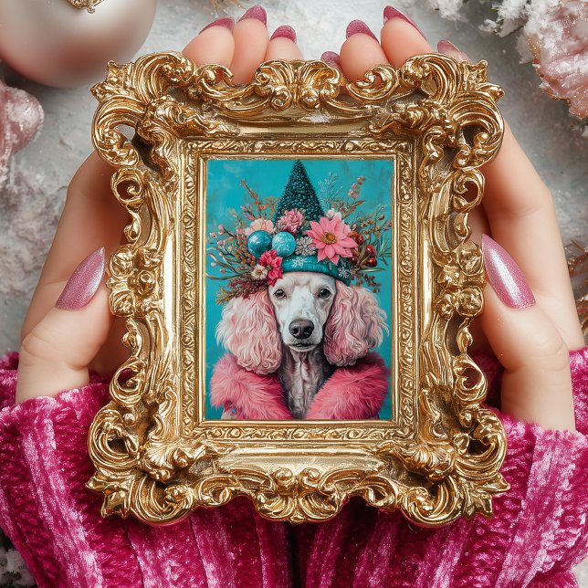 Papel De Seda Desligamento de Portraços de Poodle Francês, Rosa  (Criador carregado)