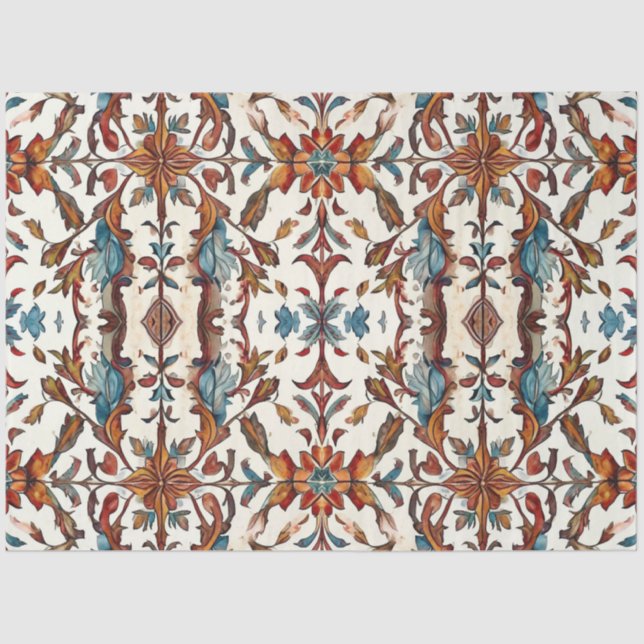 Papel De Seda Desligamento de queda de azul e russo (Frente )