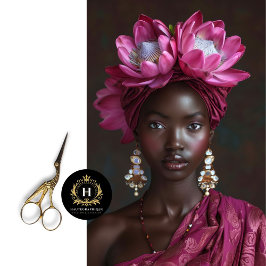 Papel De Seda Desligamento de Retrato da Maroon Negra Elegante