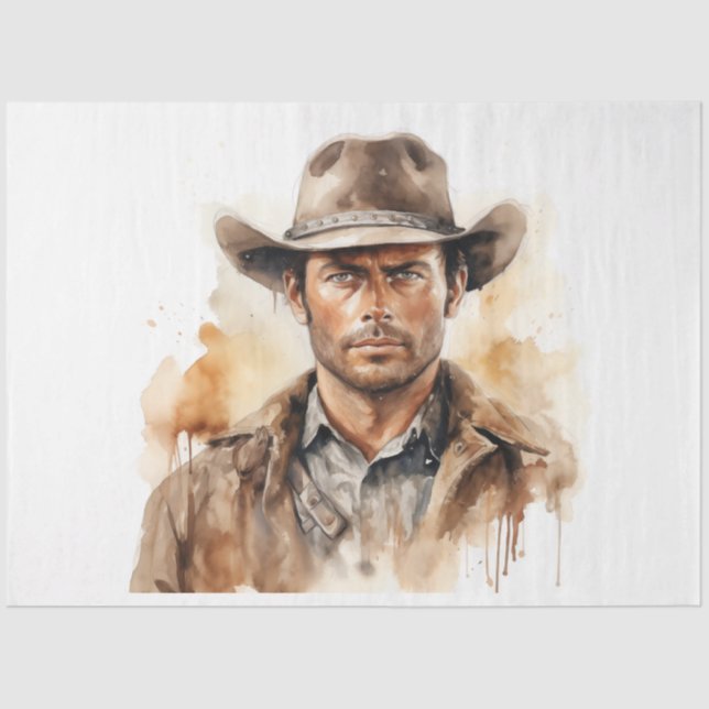 Papel De Seda Desligamento de Vaqueiro Russo-Oeste Russo Selvage (Frente )