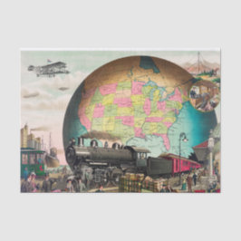 Papel De Seda Desligamento de Vintage no Transporte do Século XX