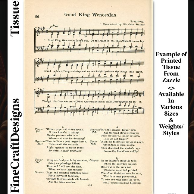 Papel De Seda Desligamento do Bom Rei Wenceslas Sheet Music DU5 (Criador carregado)