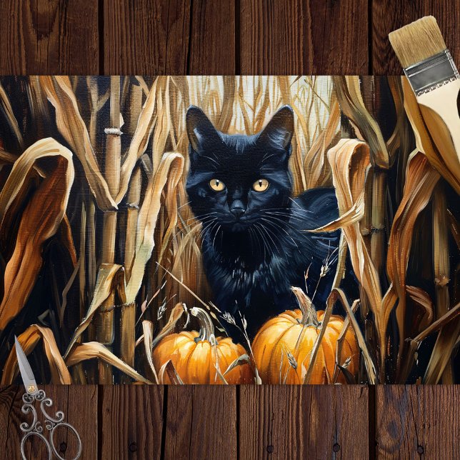 Papel De Seda Desligamento do Campo de Pumpkins de Gato Negro (Criador carregado)