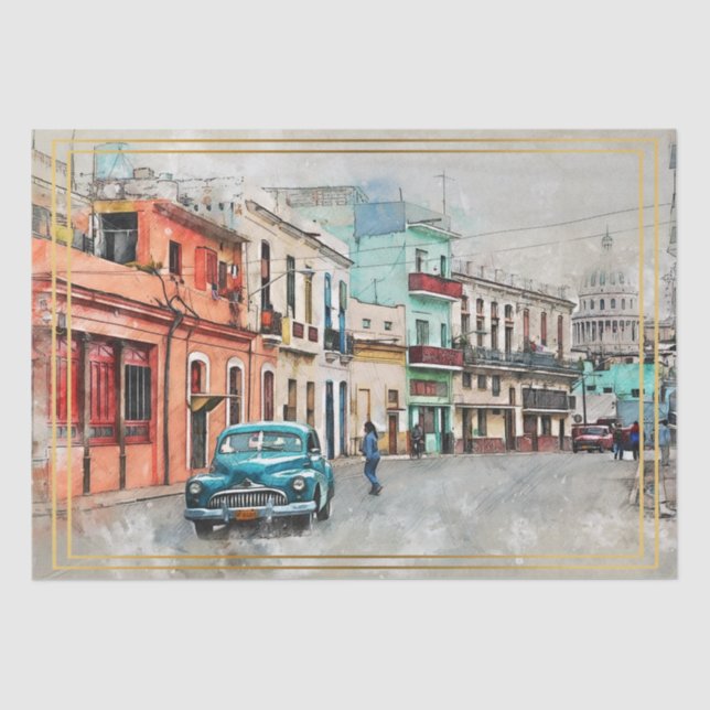 Papel De Seda Desligamento do Carro Clássico Antigo (Frente )