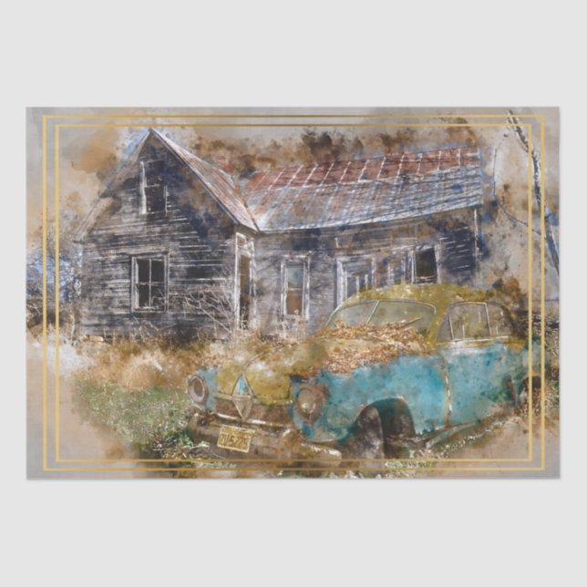 Papel De Seda Desligamento do Carro Clássico Antigo (Frente )