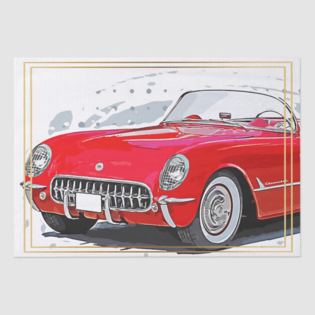 Papel De Seda Desligamento do Carro Clássico Antigo (Frente )