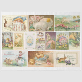 Papel De Seda Desligamento do coelho do cartão-postal de Páscoa 