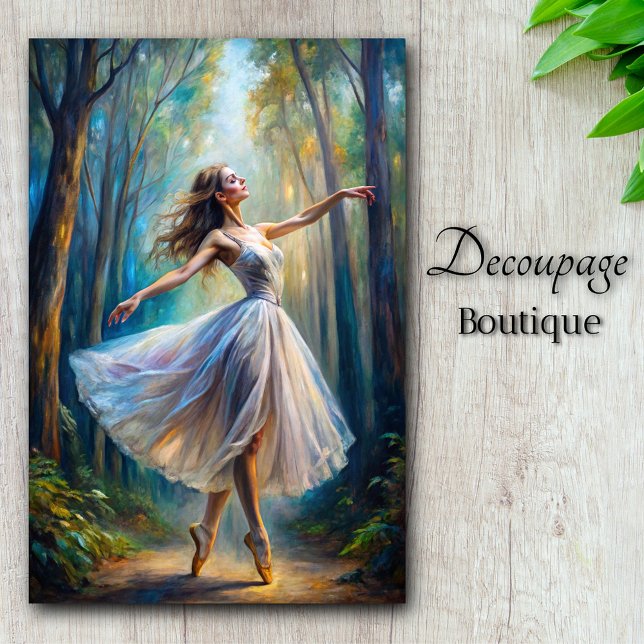 Papel De Seda Desligamento do Dançarino Eteal (Ethereal Dancer Forest Ballet Decoupage Tissue Paper)
