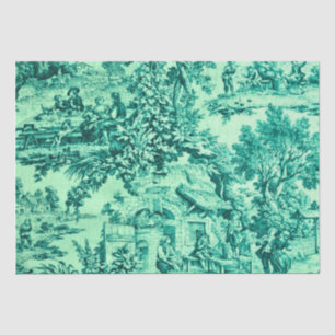 Papel De Seda Desligamento do Estilo Russo do Rococo Verde Franc