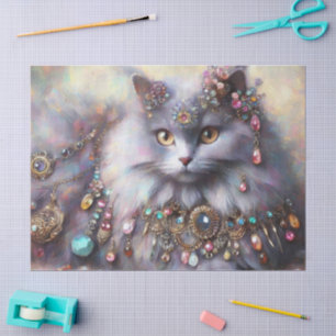 Papel De Seda Desligamento do Gatinho de Gato com Cinza de Cabel