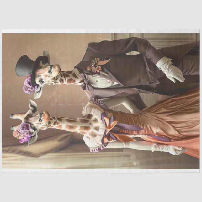 Papel De Seda Desligamento do Giraffe Bride Groom (Frente )